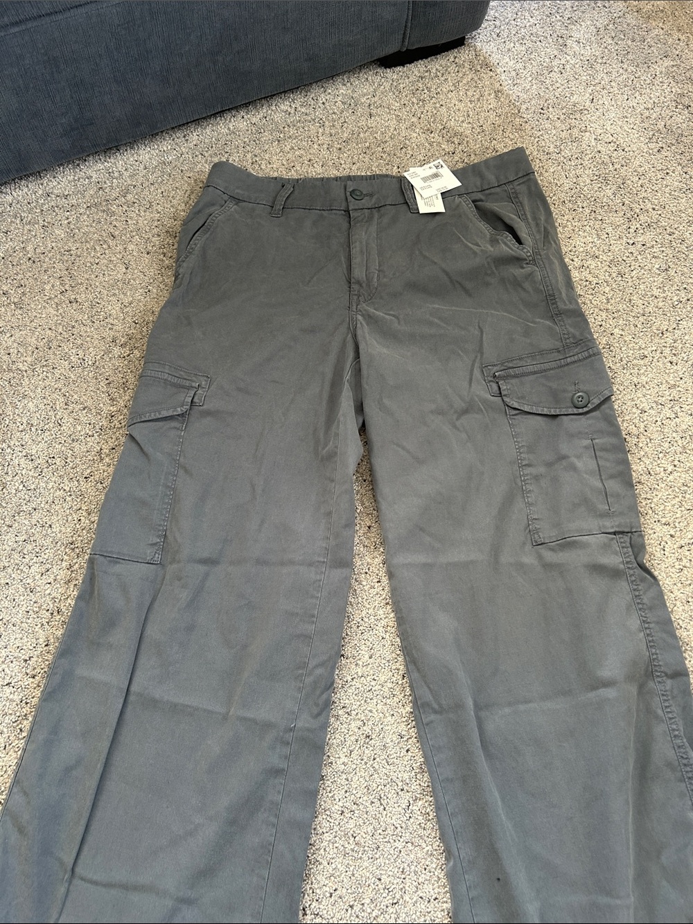American Eagle women’s  GrayBlue Cargo Pants Sz 8 Long